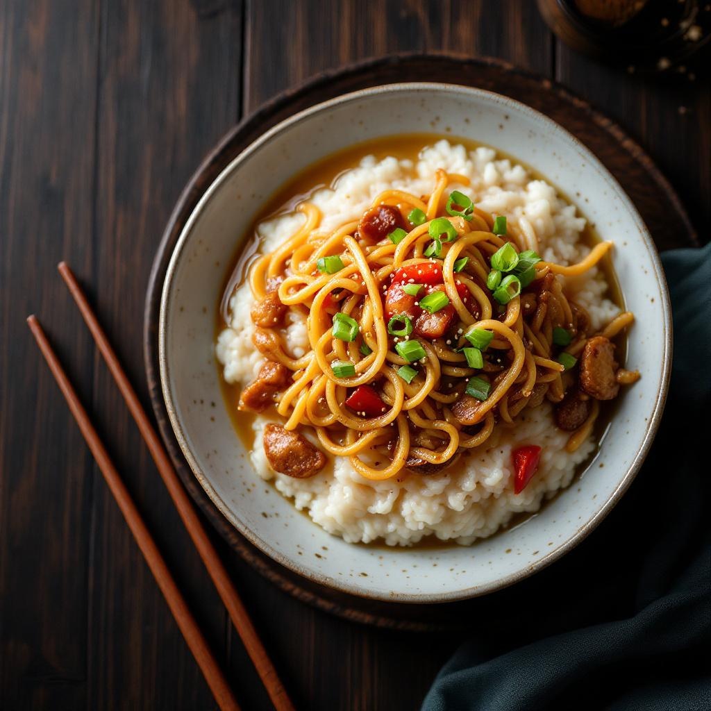 Congee plain rice porridge, a traditional Chinese breakfast