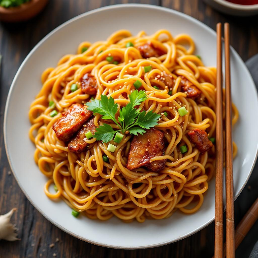 Dan Dan Noodles with sesame paste and chili oil from Sichuan