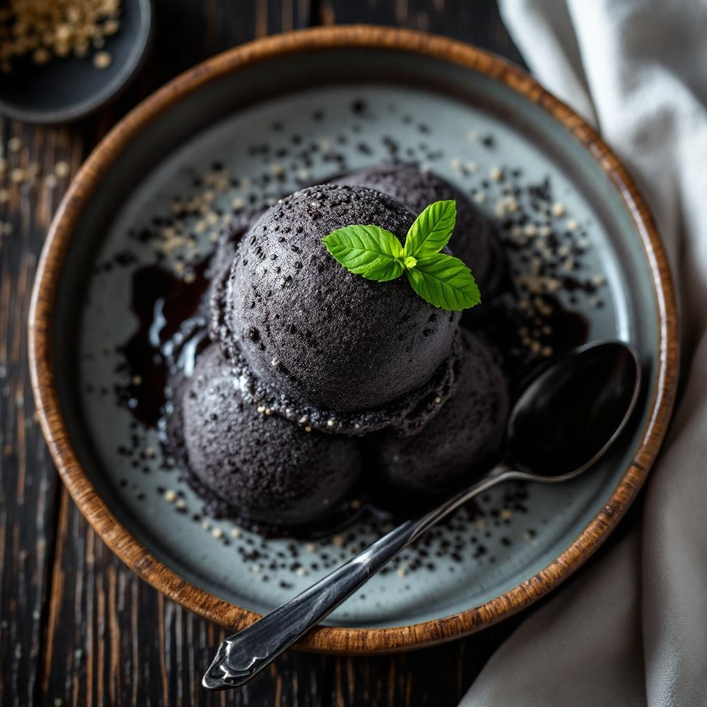 Black Sesame Ice Cream