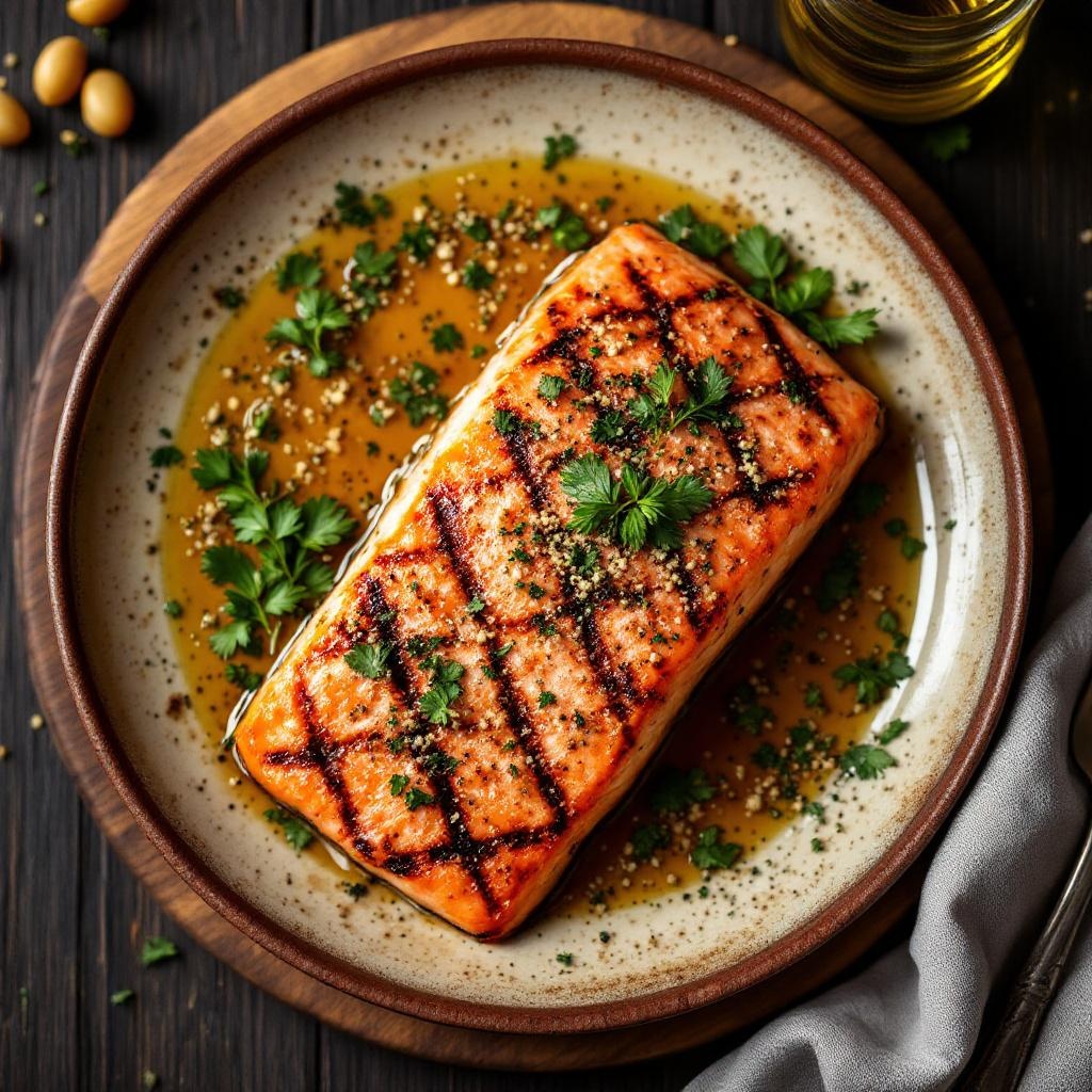 Grilled Salmon with Mediterranean Herbs