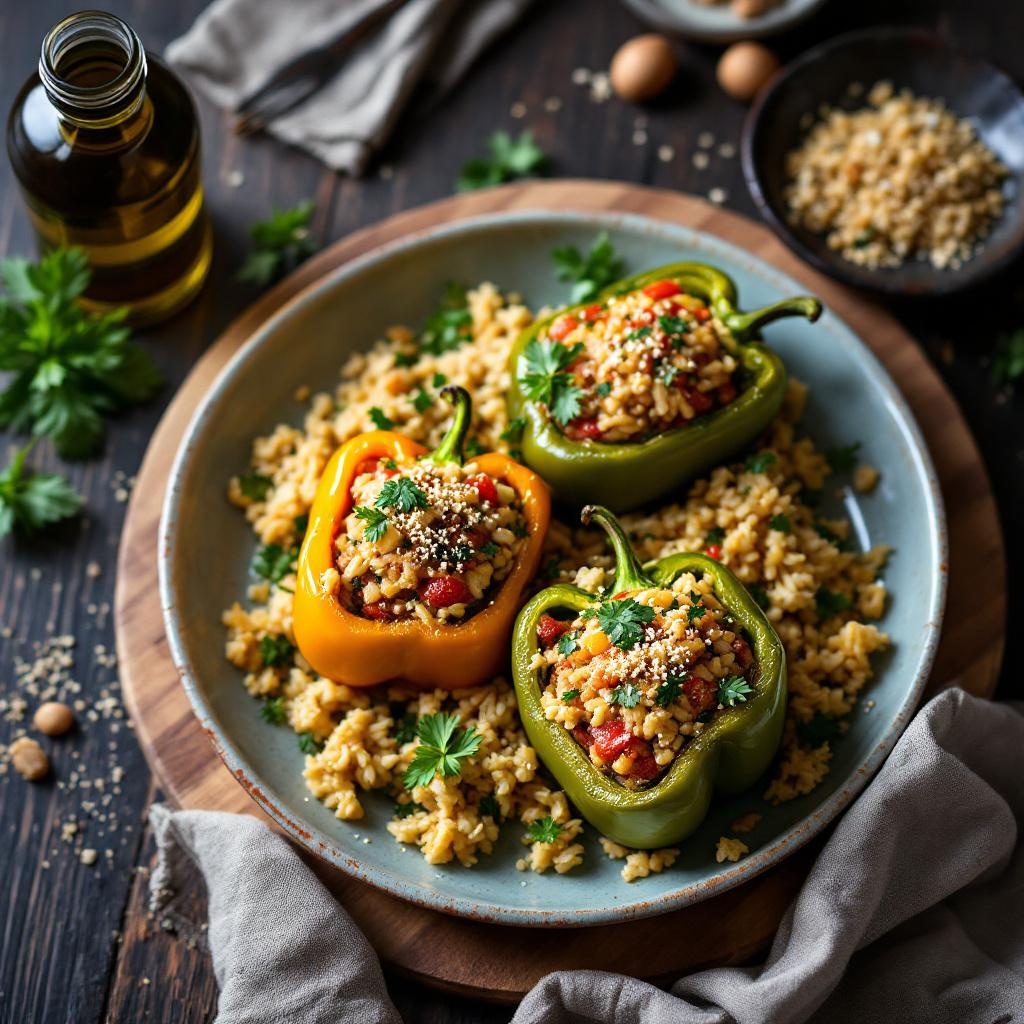 Stuffed Bell Peppers with Rice & Herbs