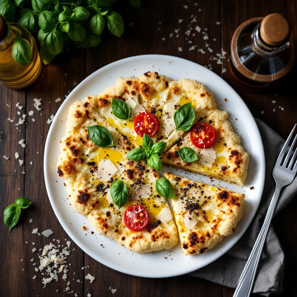Cauliflower Pizza Crust (with toppings)
