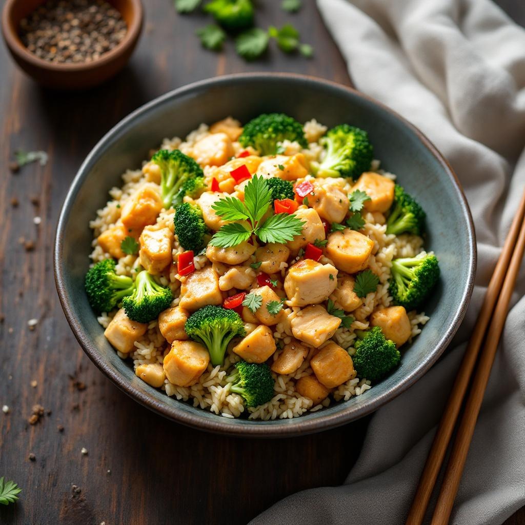 Chicken Rice and Broccoli Bowl