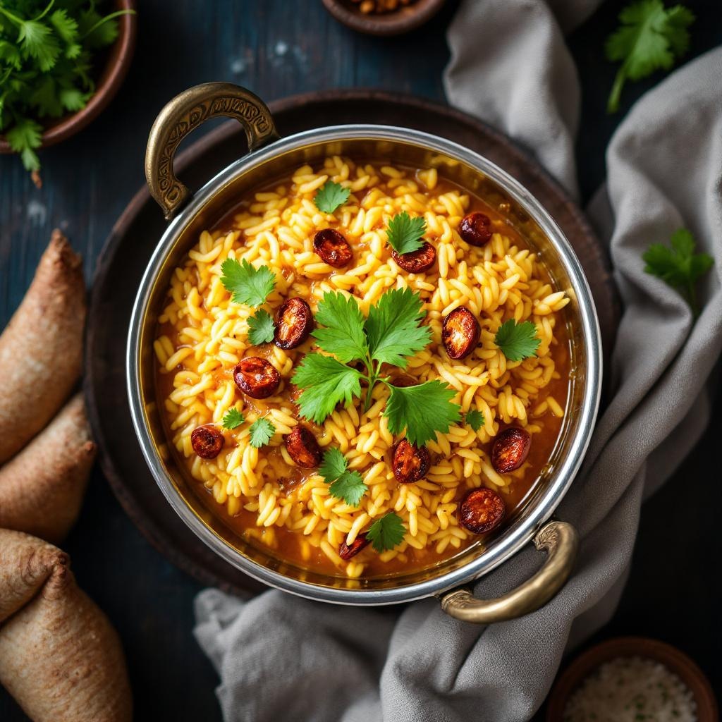 Khichu with Oil and Chili