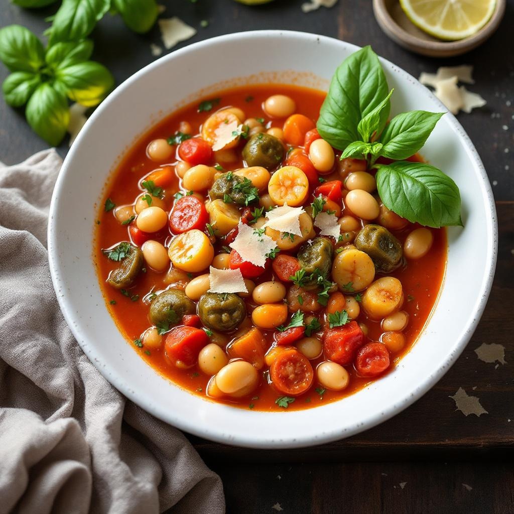 Italian Minestrone Soup — vegetable bean soup, 170 calories, gentle and hydrating