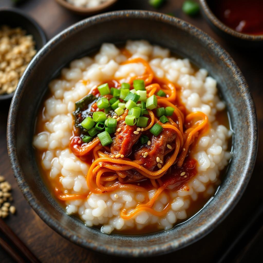 Juk - Korean rice porridge with chicken, a gentle recovery food