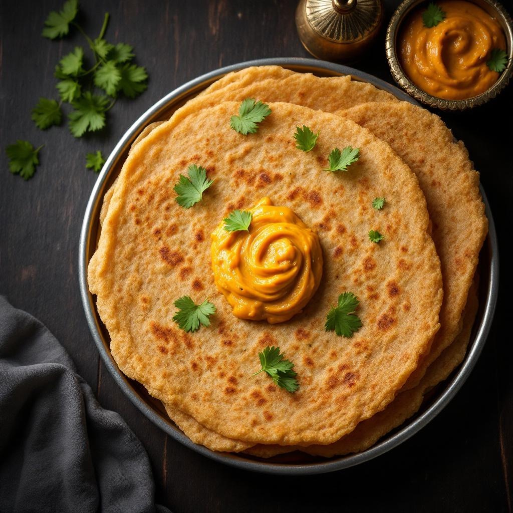 Bajra Roti with Lehsun Chutney
