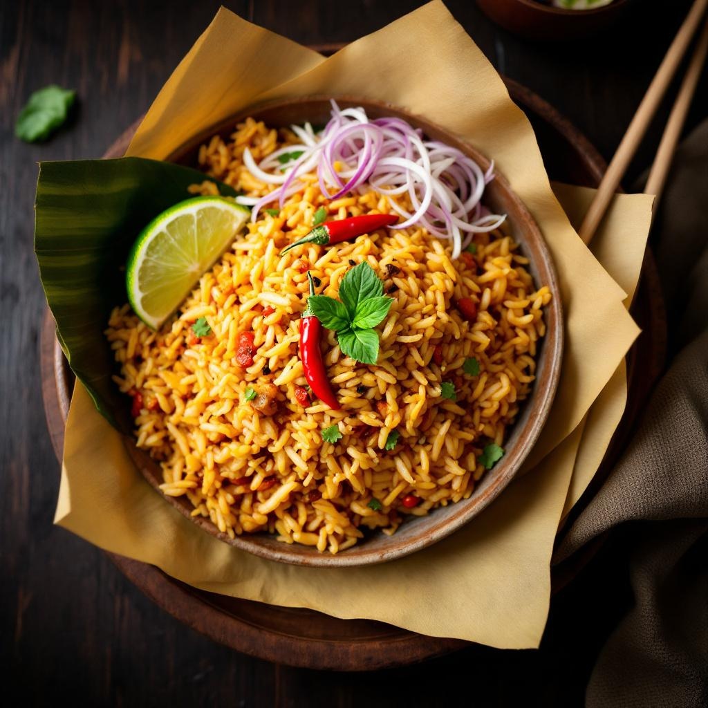 Khao Pad Thai fried rice with egg and lime