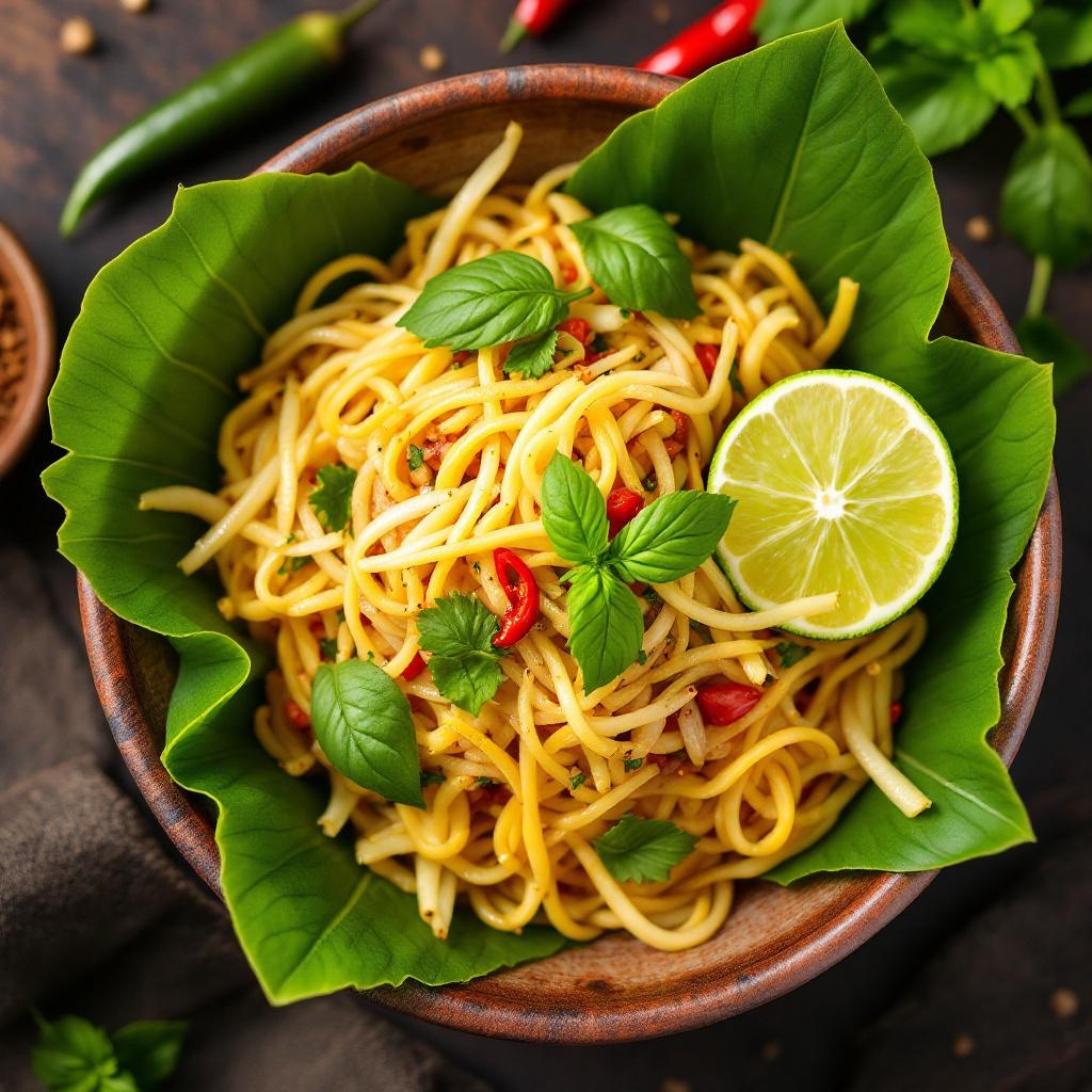 Som Tum green papaya salad with chili, lime, and peanuts