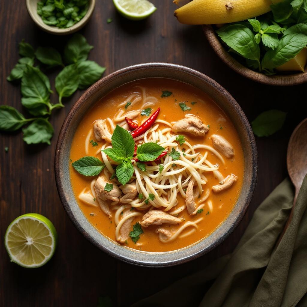 Tom Kha Gai coconut chicken soup with galangal and lemongrass