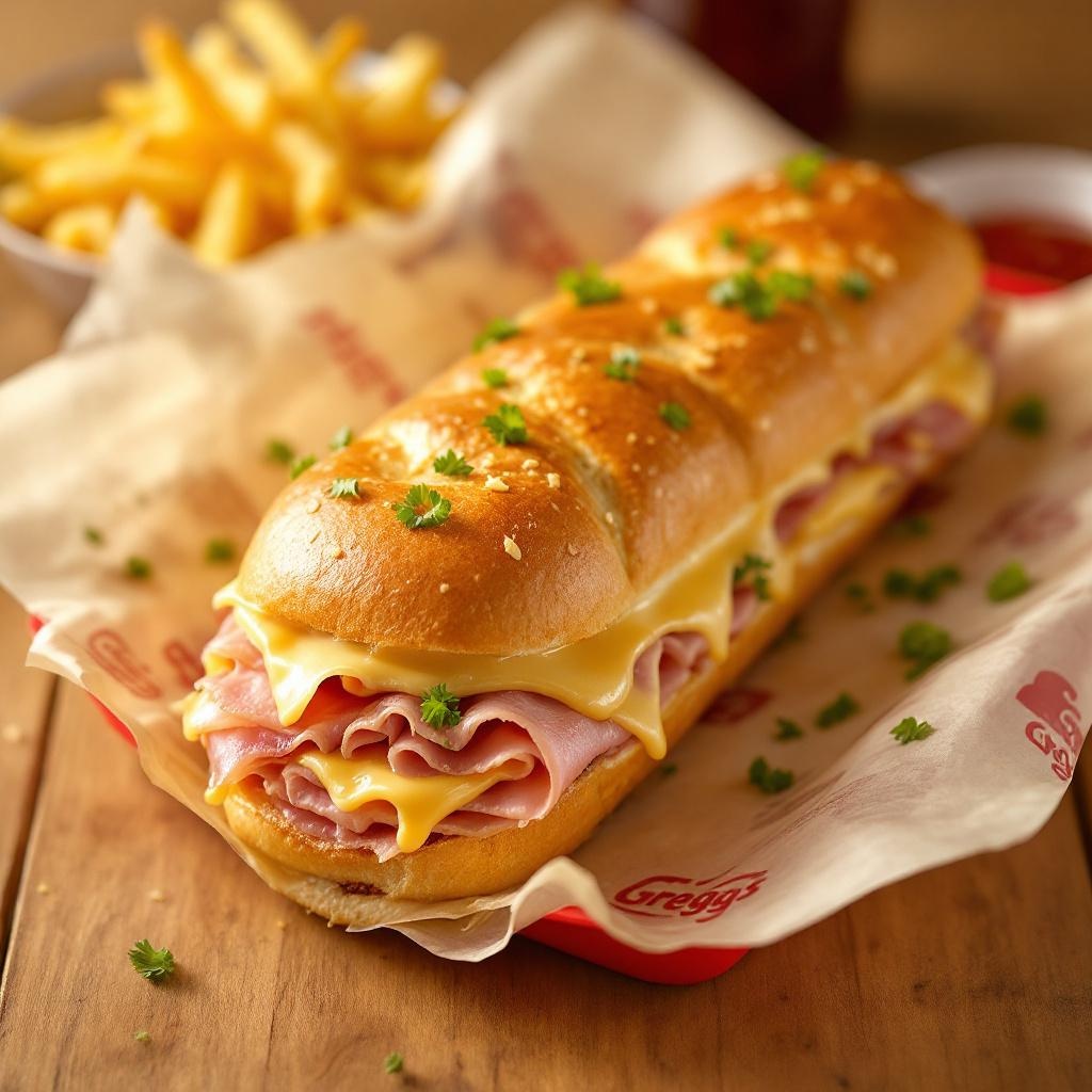 Greggs Ham & Cheese Baguette