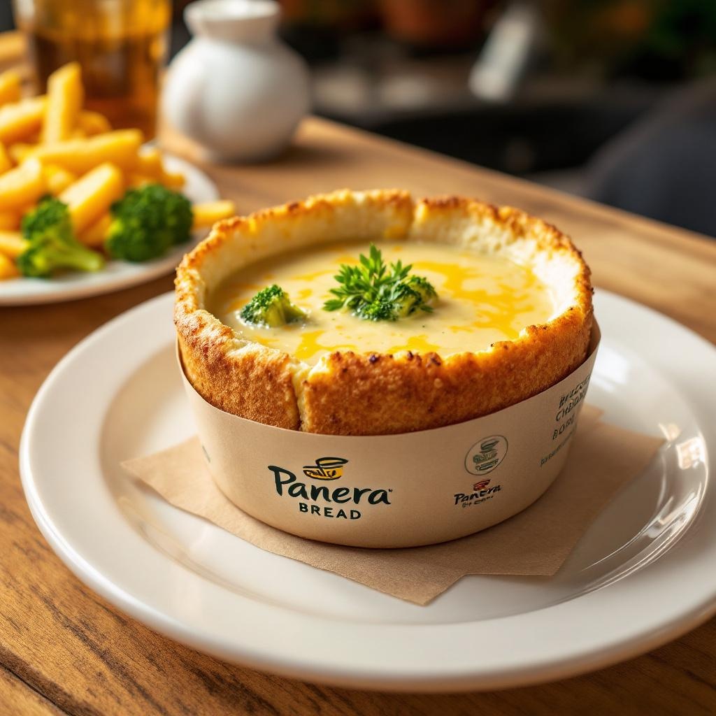 Panera Bread Broccoli Cheddar Soup Bread Bowl